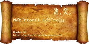 Mártonfi Károly névjegykártya
